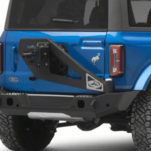 Expedition One Trail Series Rear Bumper with Smooth Motion Tire Carrier System; Textured Black